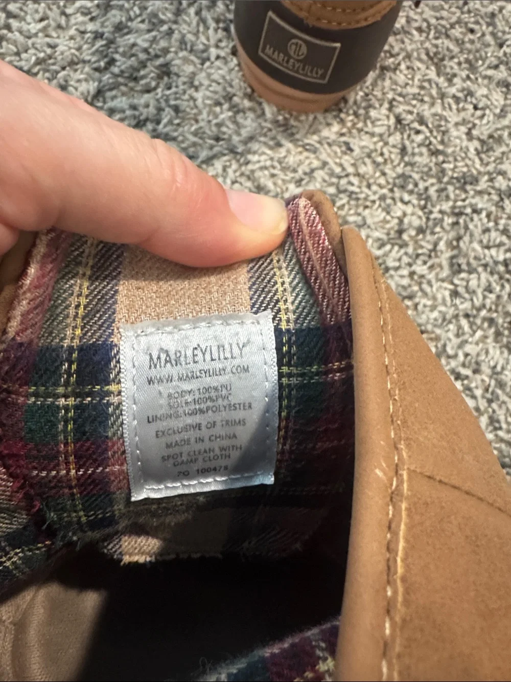 Women’s Brown Two-Tone Duck Boots - Cozy Plaid Lining Marleylilly Size 10